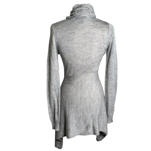 Vintage Y2K Say What Gray Medium Cable Knit Long Sleeve Cardigan Sweater Wool - Picture 4 of 7